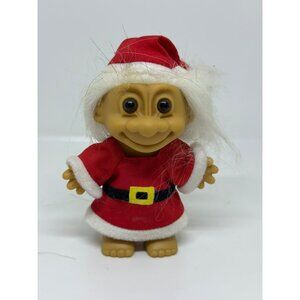 VTG Russ Troll Doll Santa Claus Christmas Figurine 4" Retro Holiday Decor